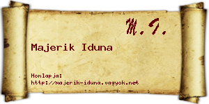 Majerik Iduna névjegykártya
